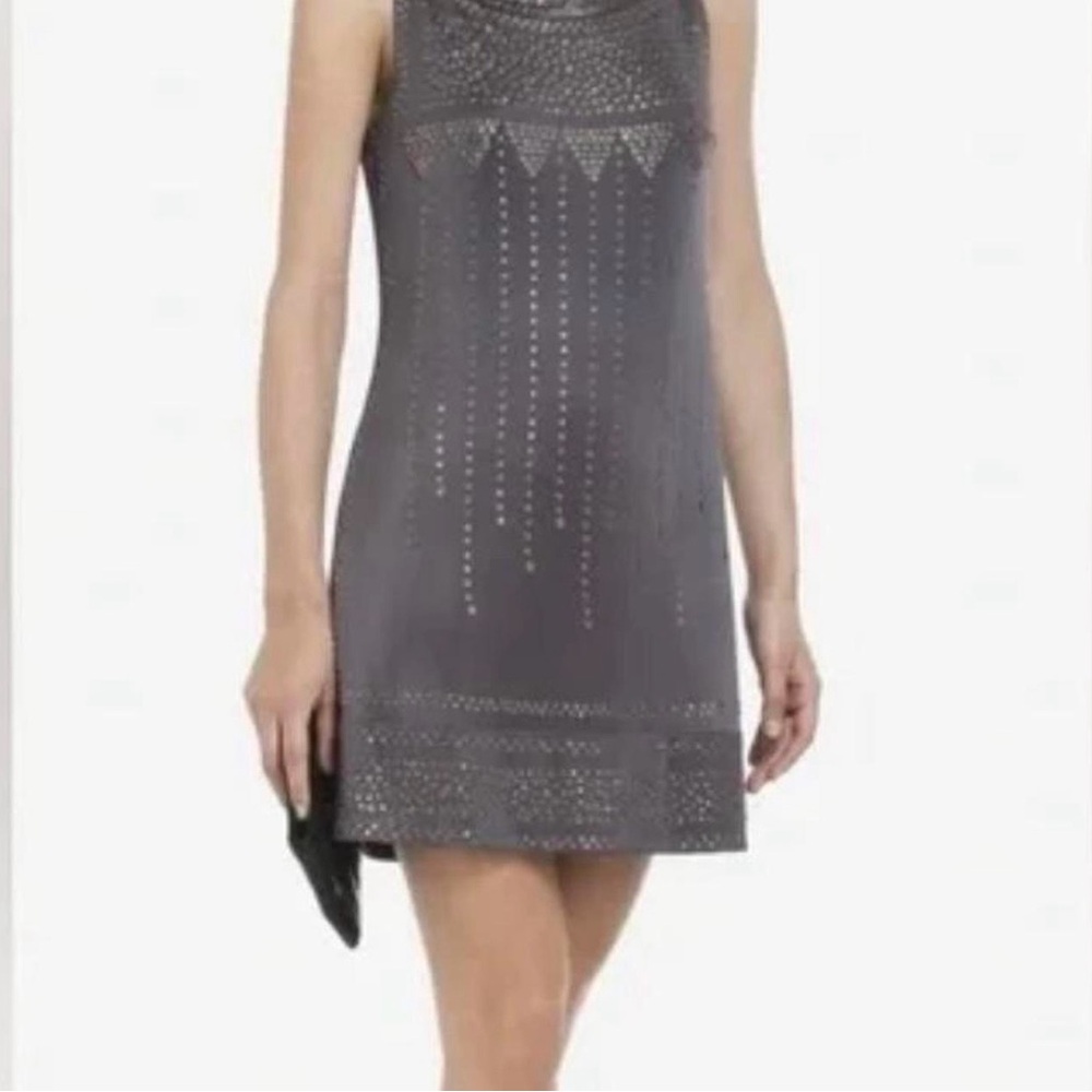 BCBGMaxAzria Charcoal Sleeveless Mini Dress